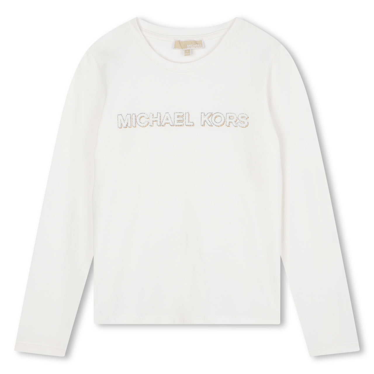 MICHAEL KORS Playera para niña manga larga blanca