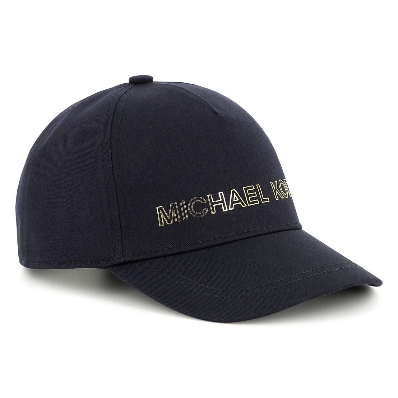 MICHAEL KORS Gorra para niña y adolescente azul marino logo en oro foil