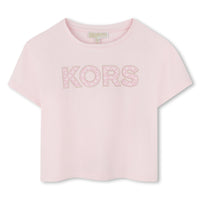 Thumbnail for MICHAEL KORS Playera corta para niña y adolescente rosa