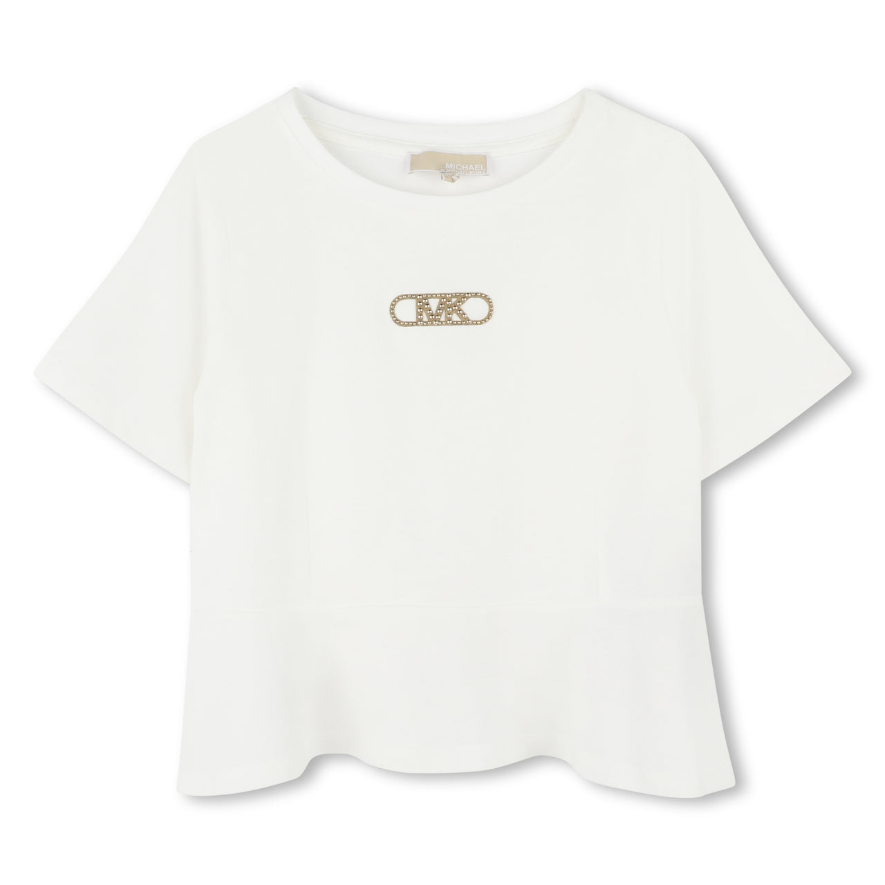 MICHAEL KORS Playera o blusa para niña y adolescente blanca con studs