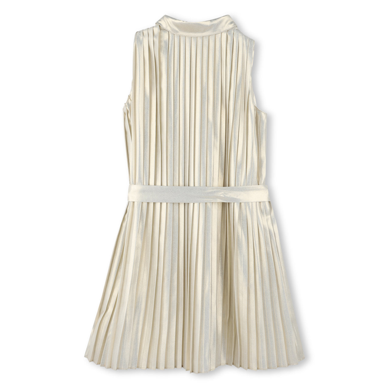 MICHAEL KORS Vestido plizado sin mangas para niña y adolescente oro beige