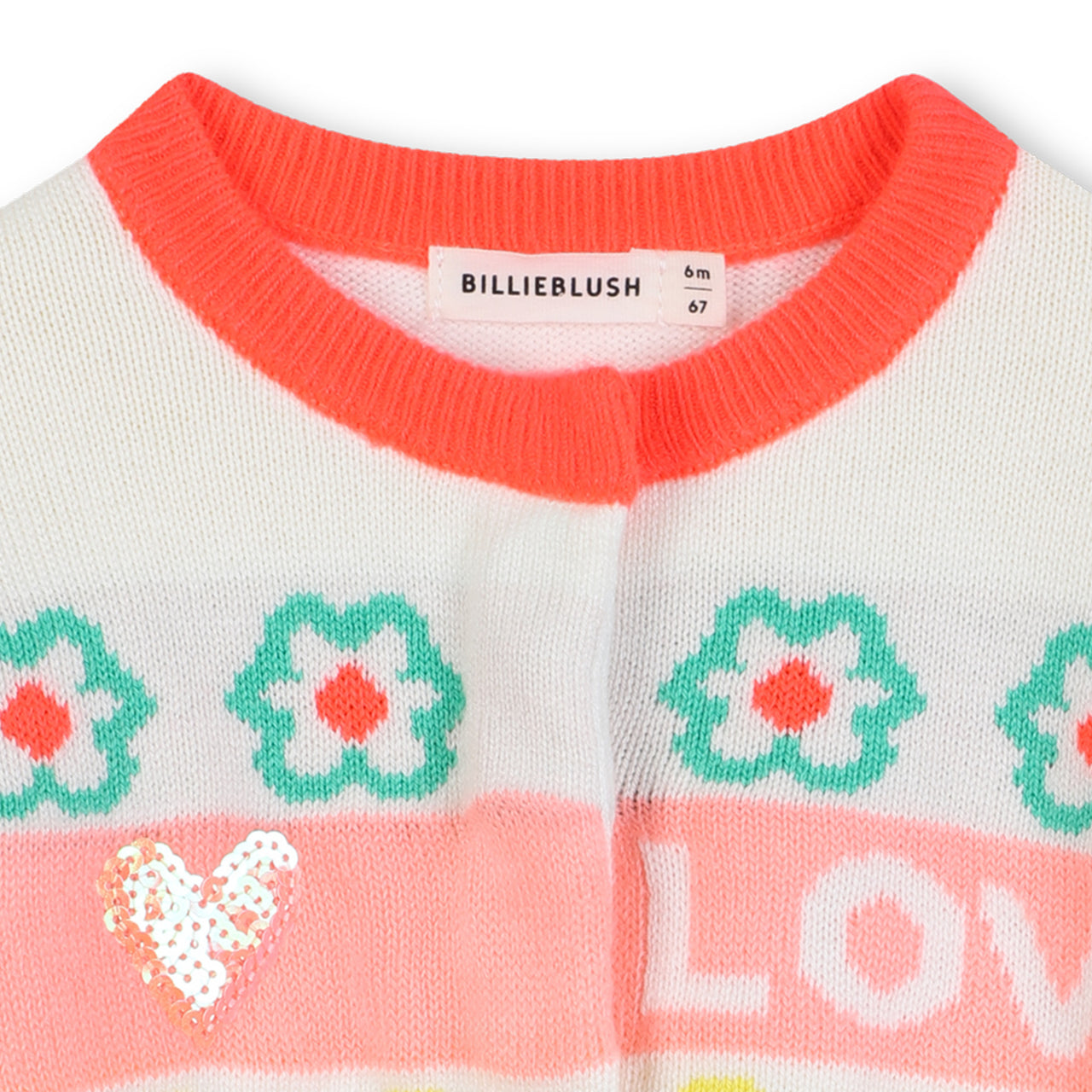 Billieblush swete para bebe con corazones y botones al frente