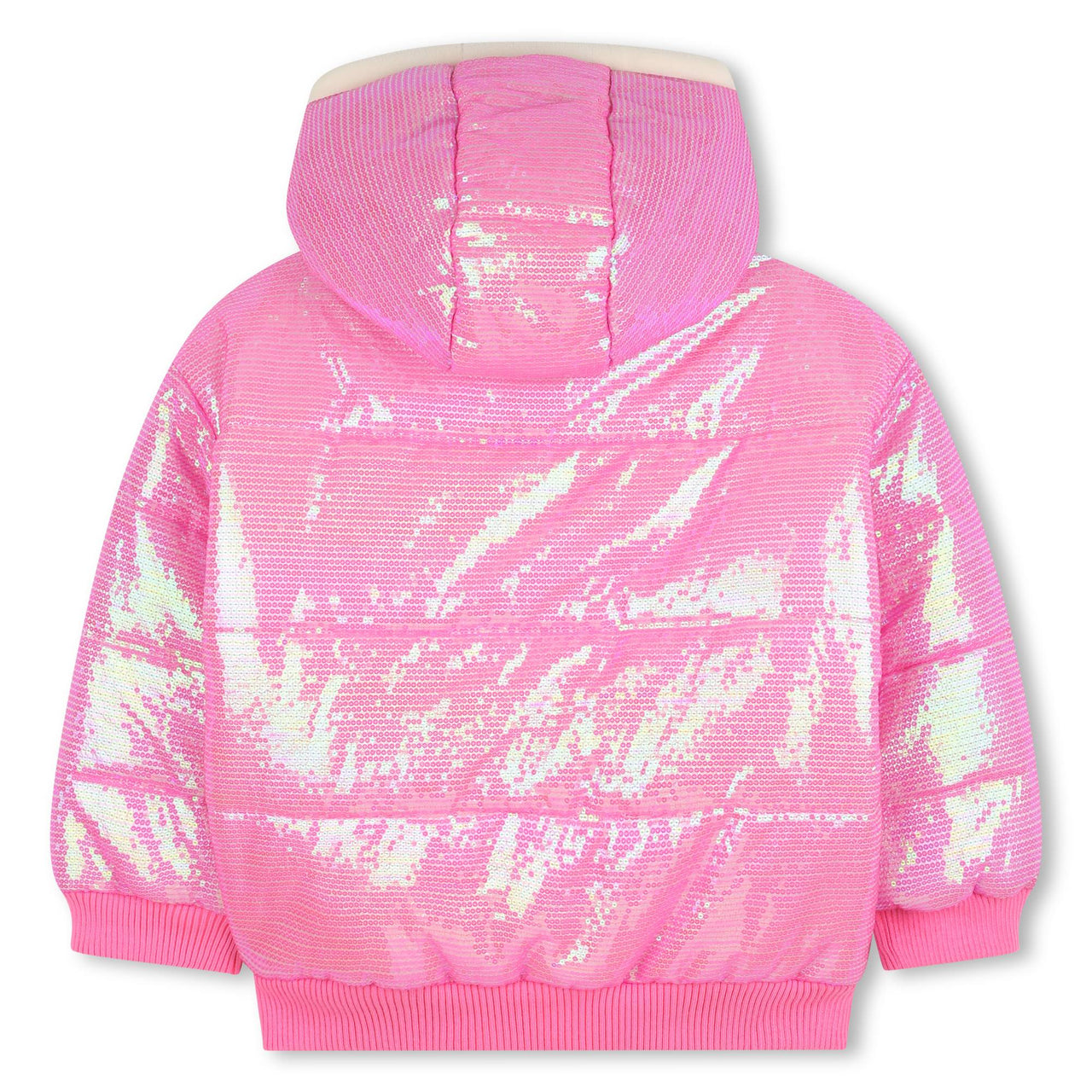 Billieblush Chamarra rosa tornasol para niña y teen con capucha y borrega