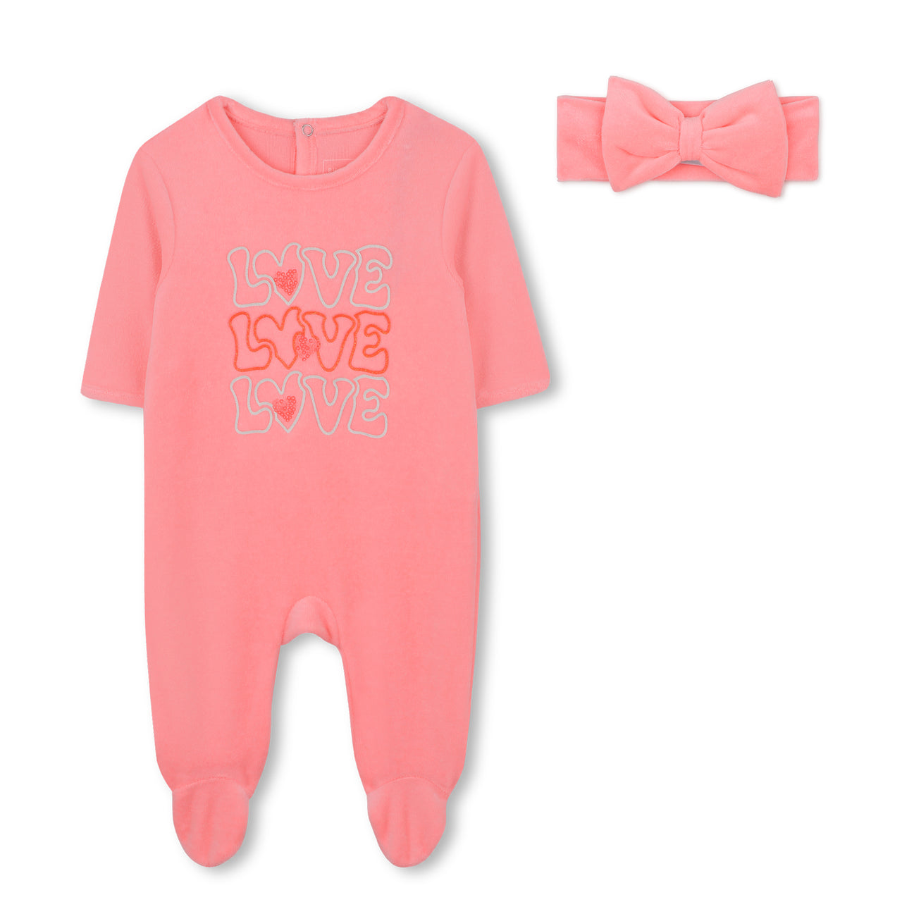 Billieblush mameluco con moño pink love