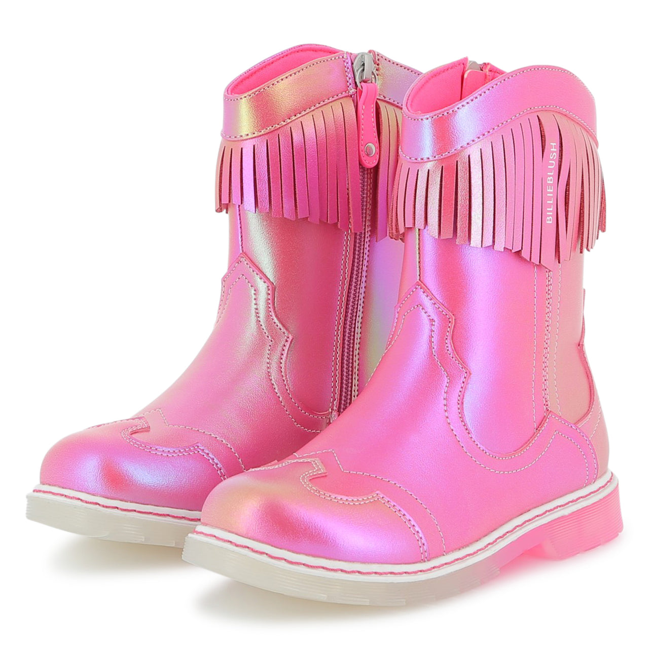 Billieblush Bota vaquera rosa brillante para niña y teen