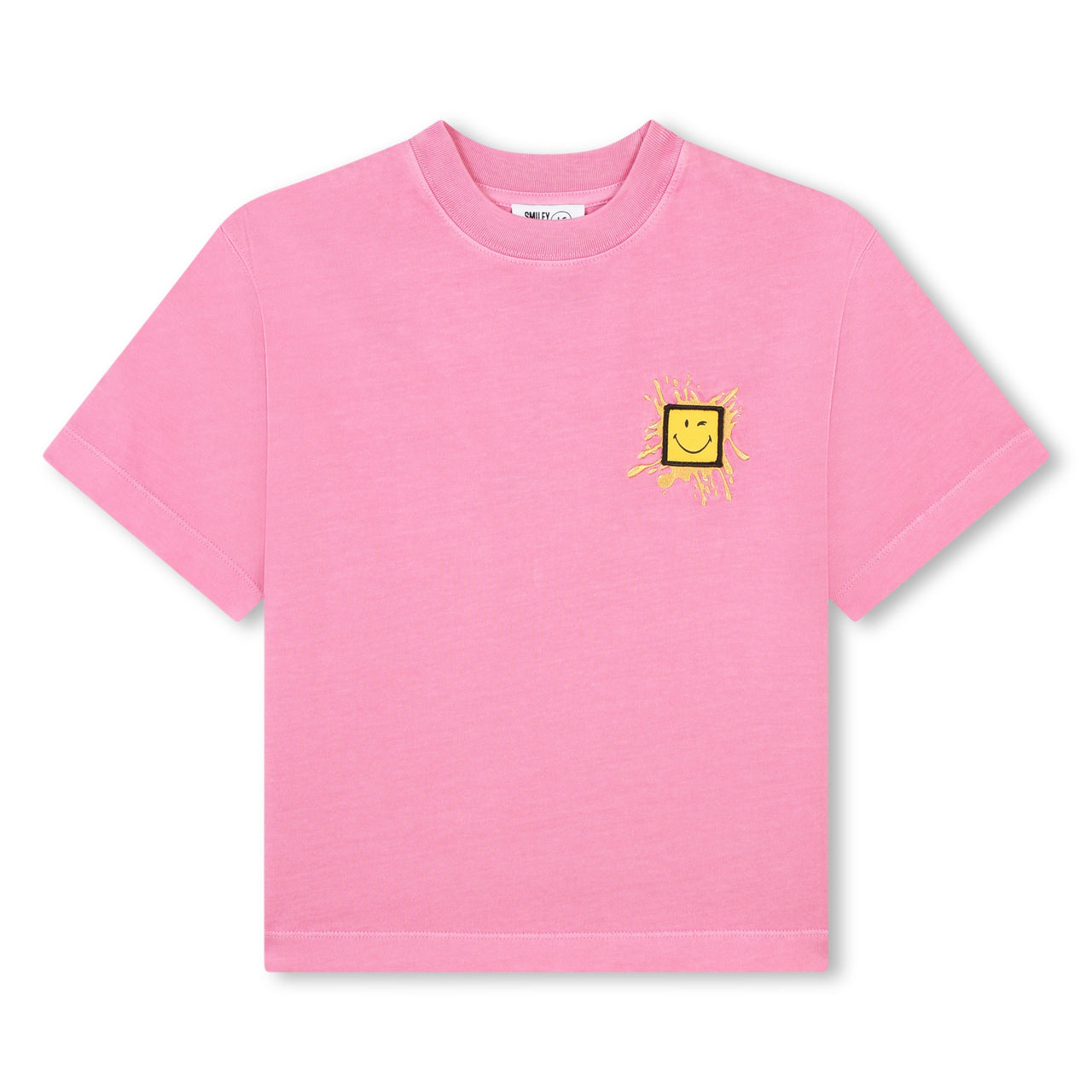 MARC JACOBS Playera para niña y adolescente pequeño logo bordado al frente, rosa