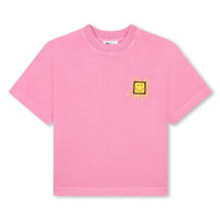 Thumbnail for MARC JACOBS Playera para niña y adolescente pequeño logo bordado al frente, rosa