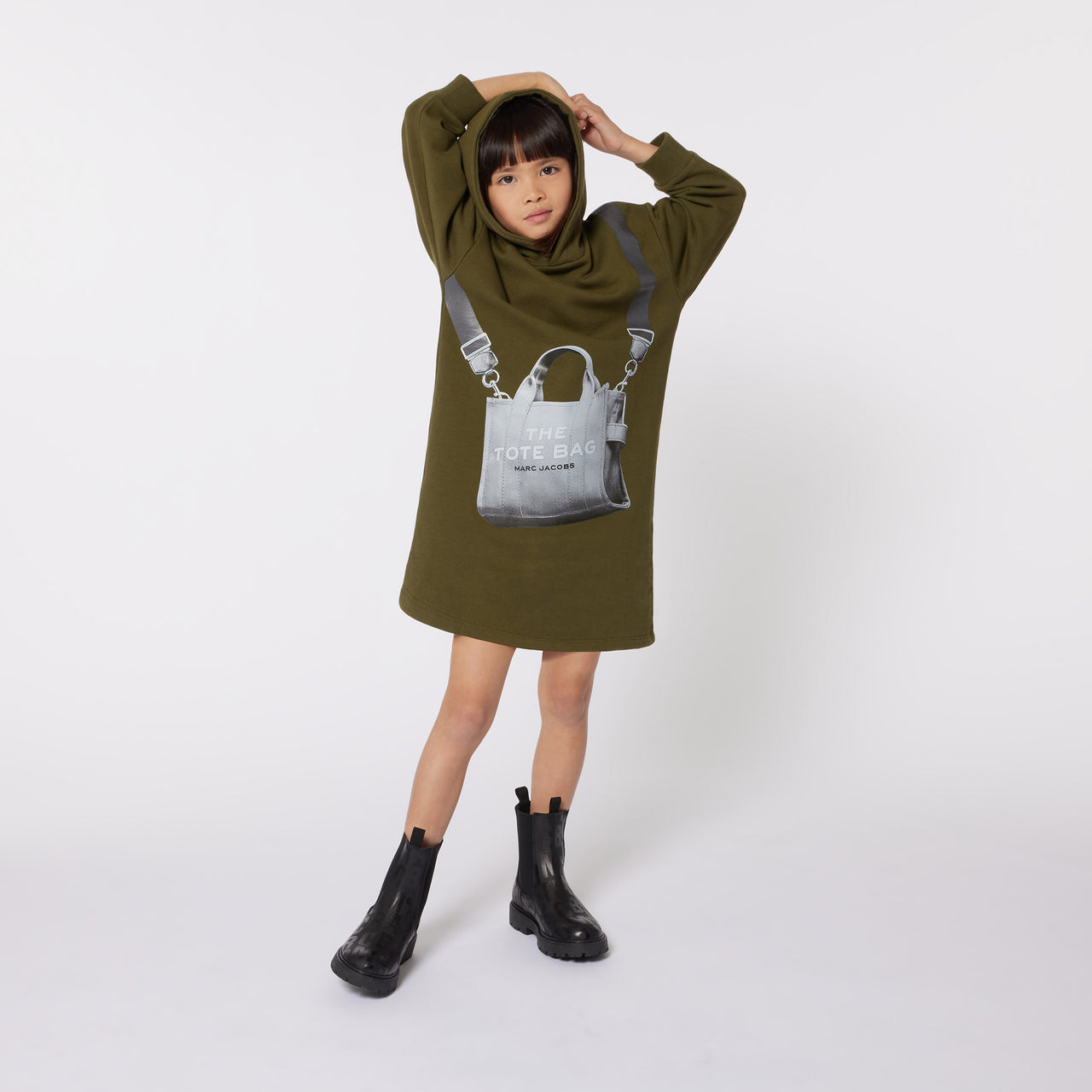 MARC JACOBS Vestido para niña y adolescente verde olivo