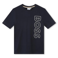 Thumbnail for Playera negra BOSS logotipo vertical para niño y adolescente