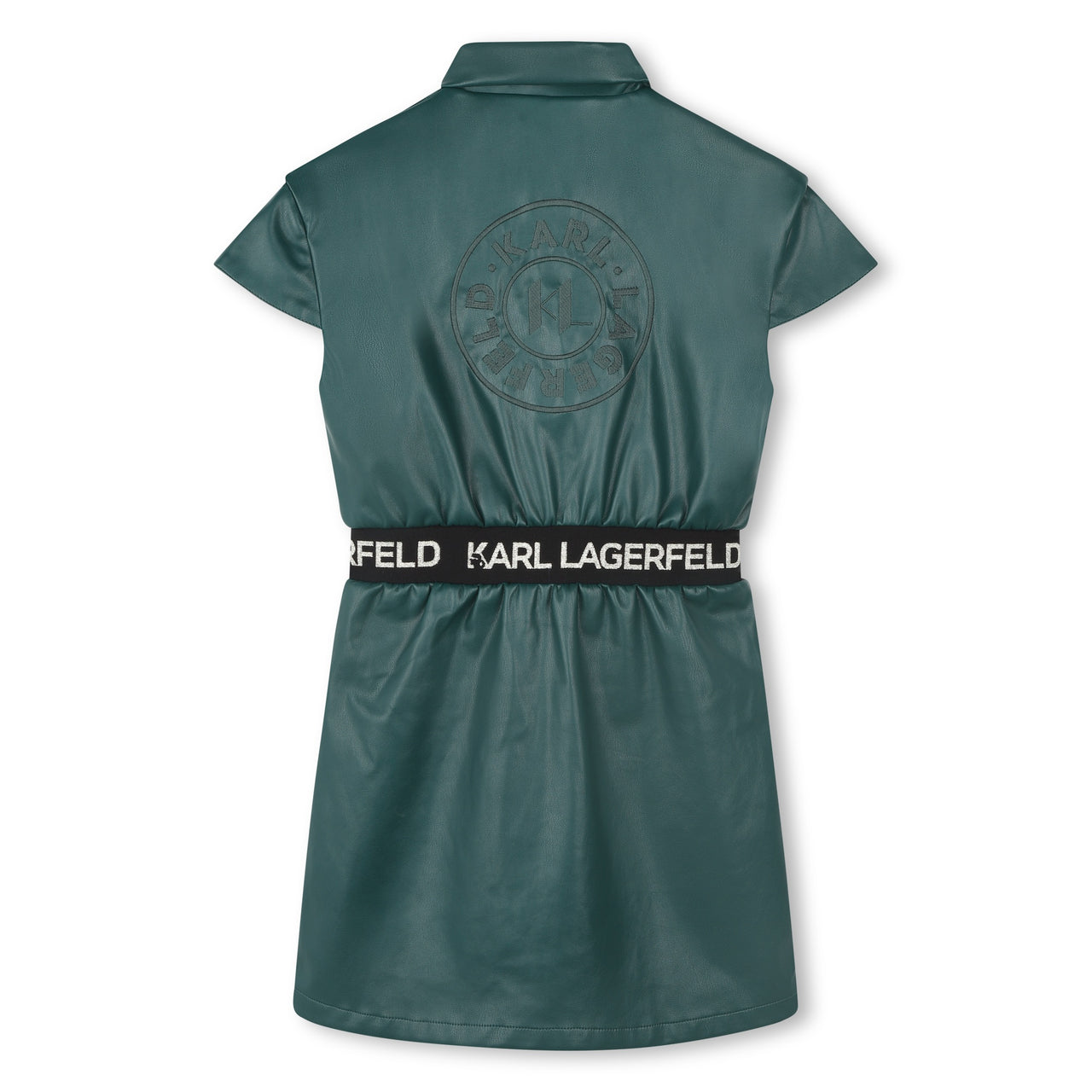 KARL LAGERFELD Vestido para ni–a con cinturon y cierre verde