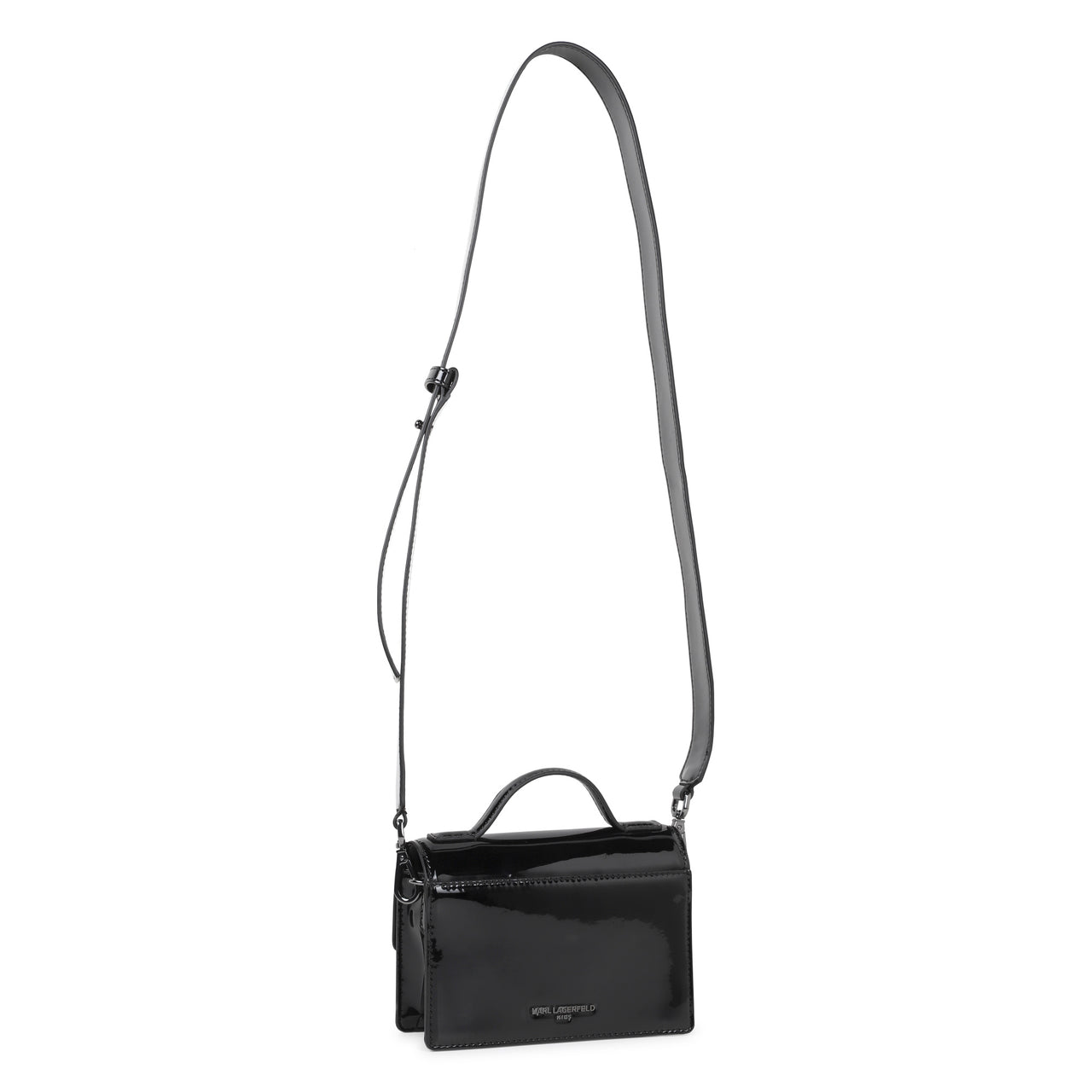 KARL LAGERFELD Bolsa para ni–a negra tipo charol