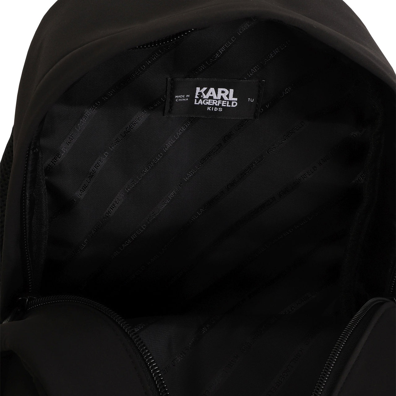 KARL LAGERFELD Backpack para niño negra aplicación choupette
