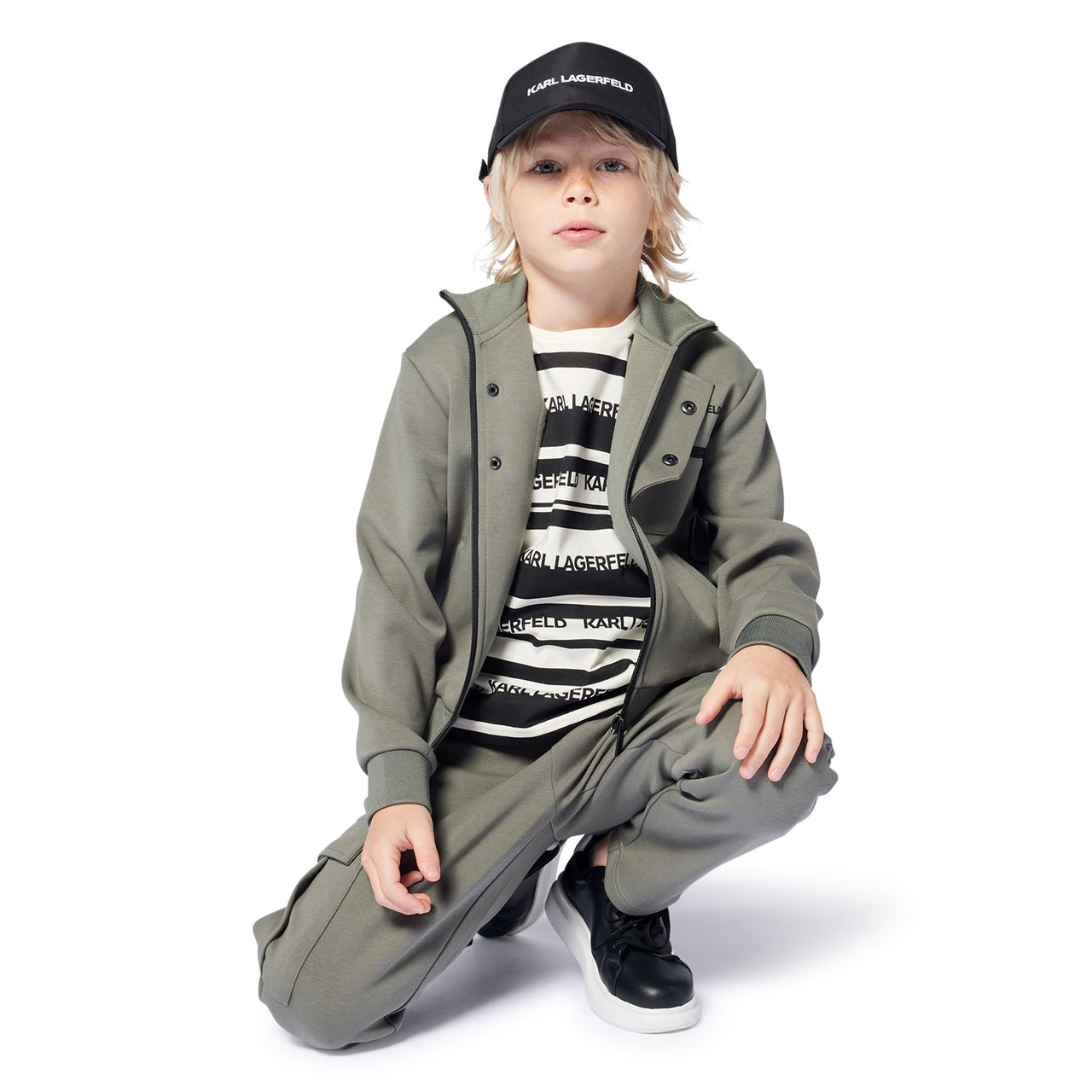 KARL LAGERFELD Playera para niño, hueso all over print