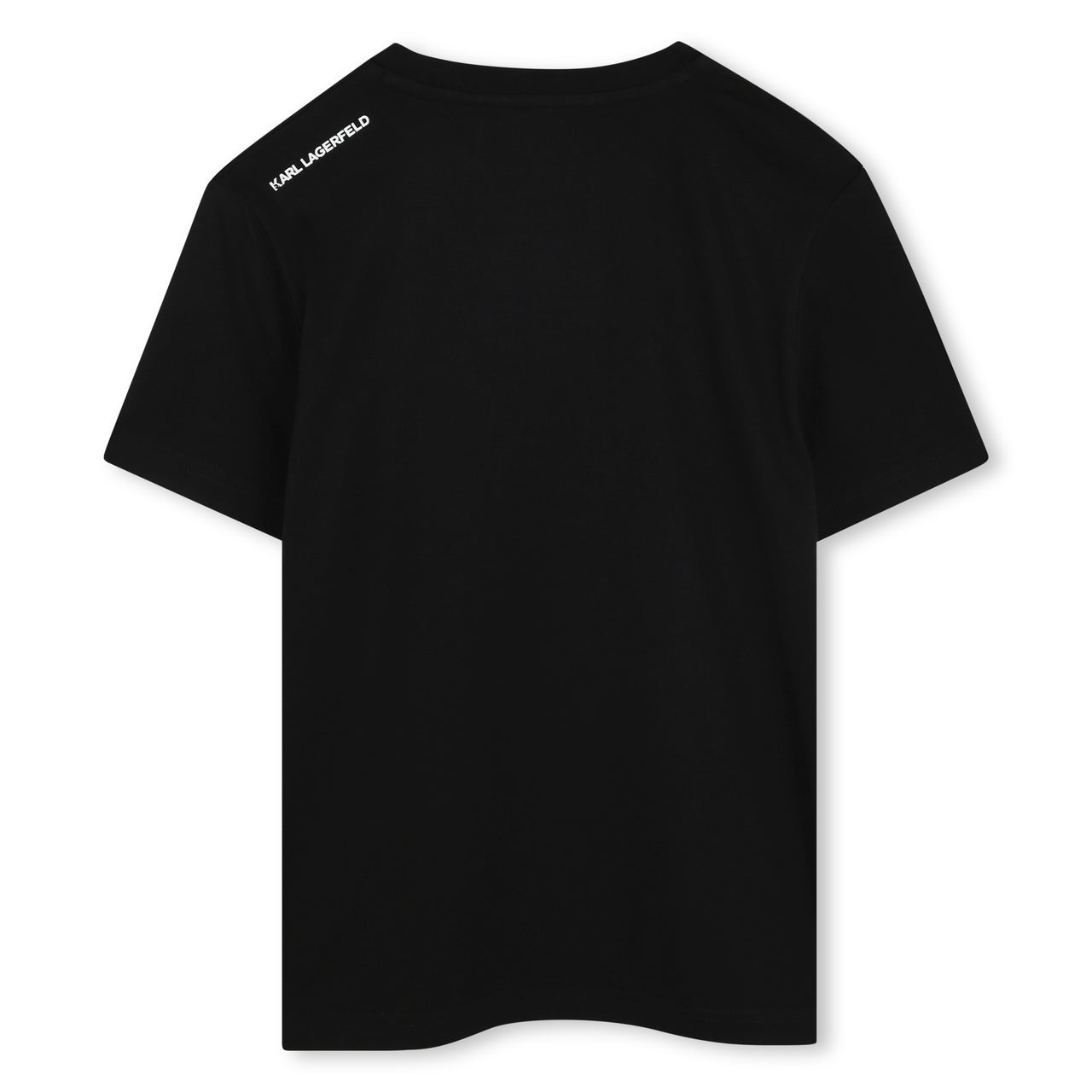 KARL LAGERFELD Playera para niño, negra print en blanco