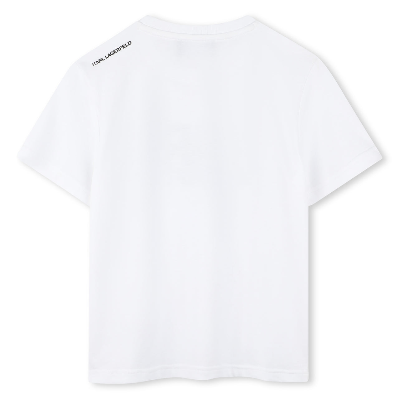 KARL LAGERFELD Playera para niño chico, blanca print en negro