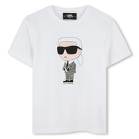 Thumbnail for Playera KARL LAGERFELD para niño y adolescentes print Karl blanca