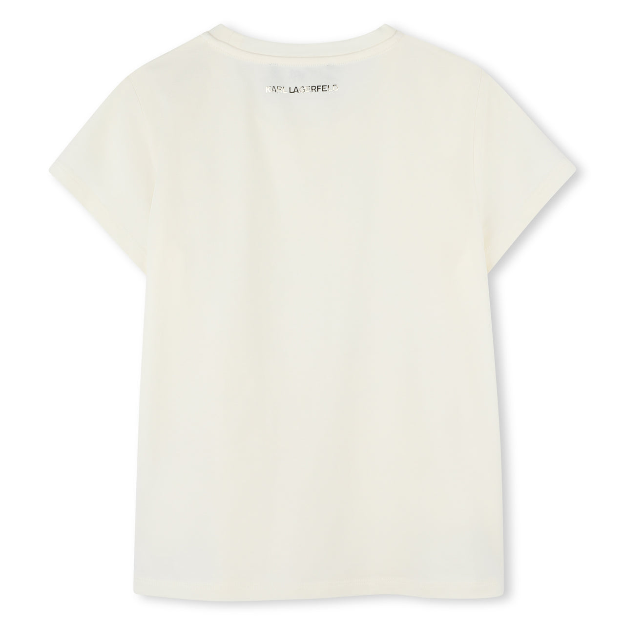 KARL LAGERFELD Playera para niña, hueso print choupette al frante dorado