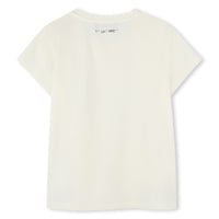 Thumbnail for KARL LAGERFELD Playera para niña, hueso print choupette al frante dorado