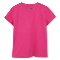 Thumbnail for KARL LAGERFELD Playera para niña, fiusha print metalico al frante plata