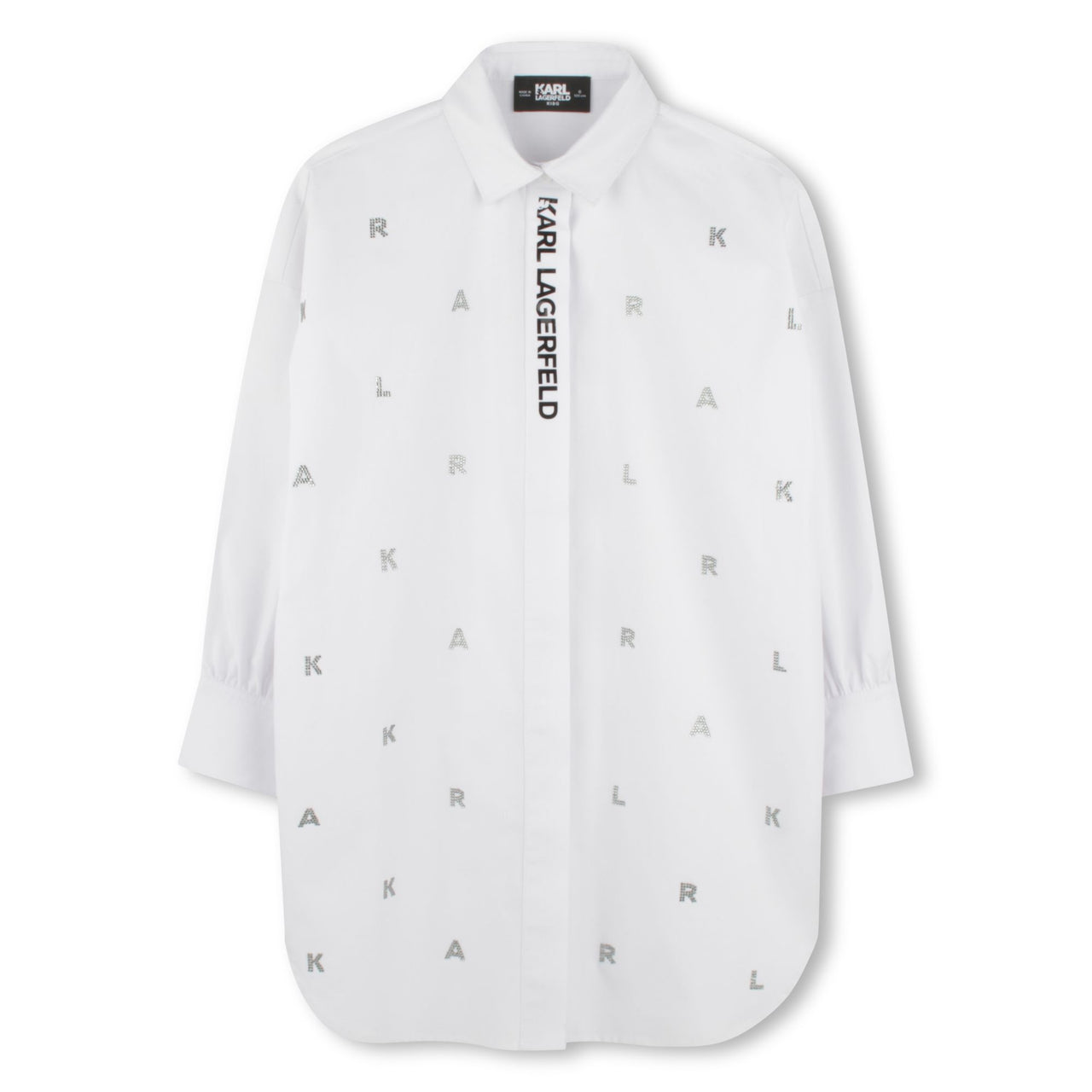 KARL LAGERFELD Vestido para niña tipo bluson blanco