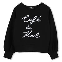 Thumbnail for KARL LAGERFELD Sudadera para niña negra logo bordado en blanco