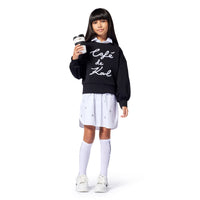 Thumbnail for KARL LAGERFELD Sudadera para niña negra logo bordado en blanco