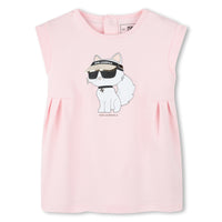 Thumbnail for KARL LAGERFELD Vestido para bebe rosa, print choupette al frente