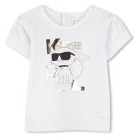 Thumbnail for KARL LAGERFELD Playera con short para bebe niña rosa y blanco
