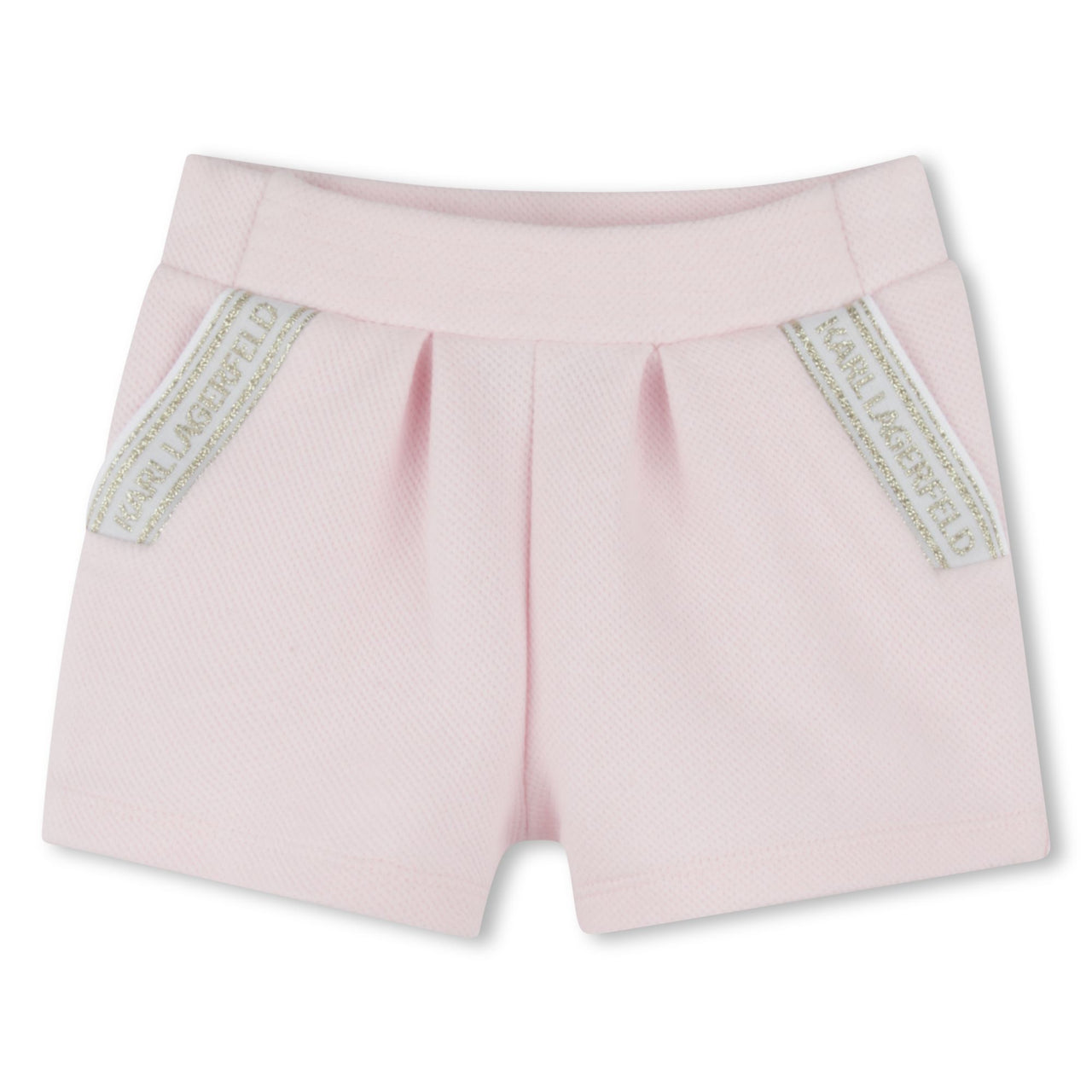 KARL LAGERFELD Playera con short para bebe niña rosa y blanco