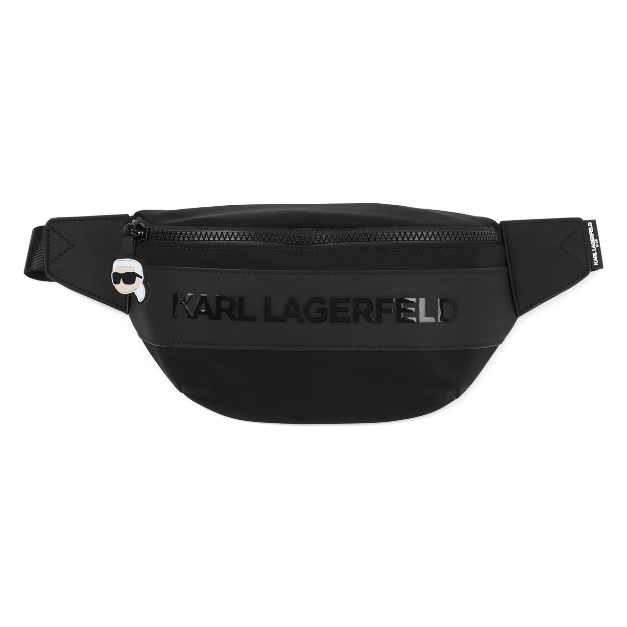 KARL LAGERFELD Canguera para niño negra logo al tono