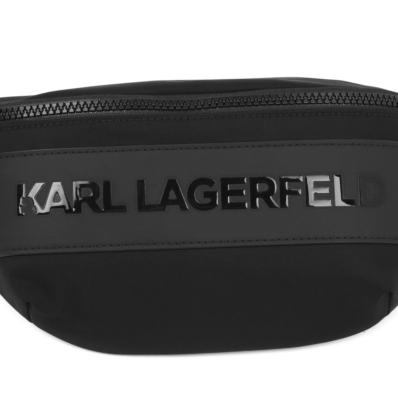 KARL LAGERFELD Canguera para niño negra logo al tono