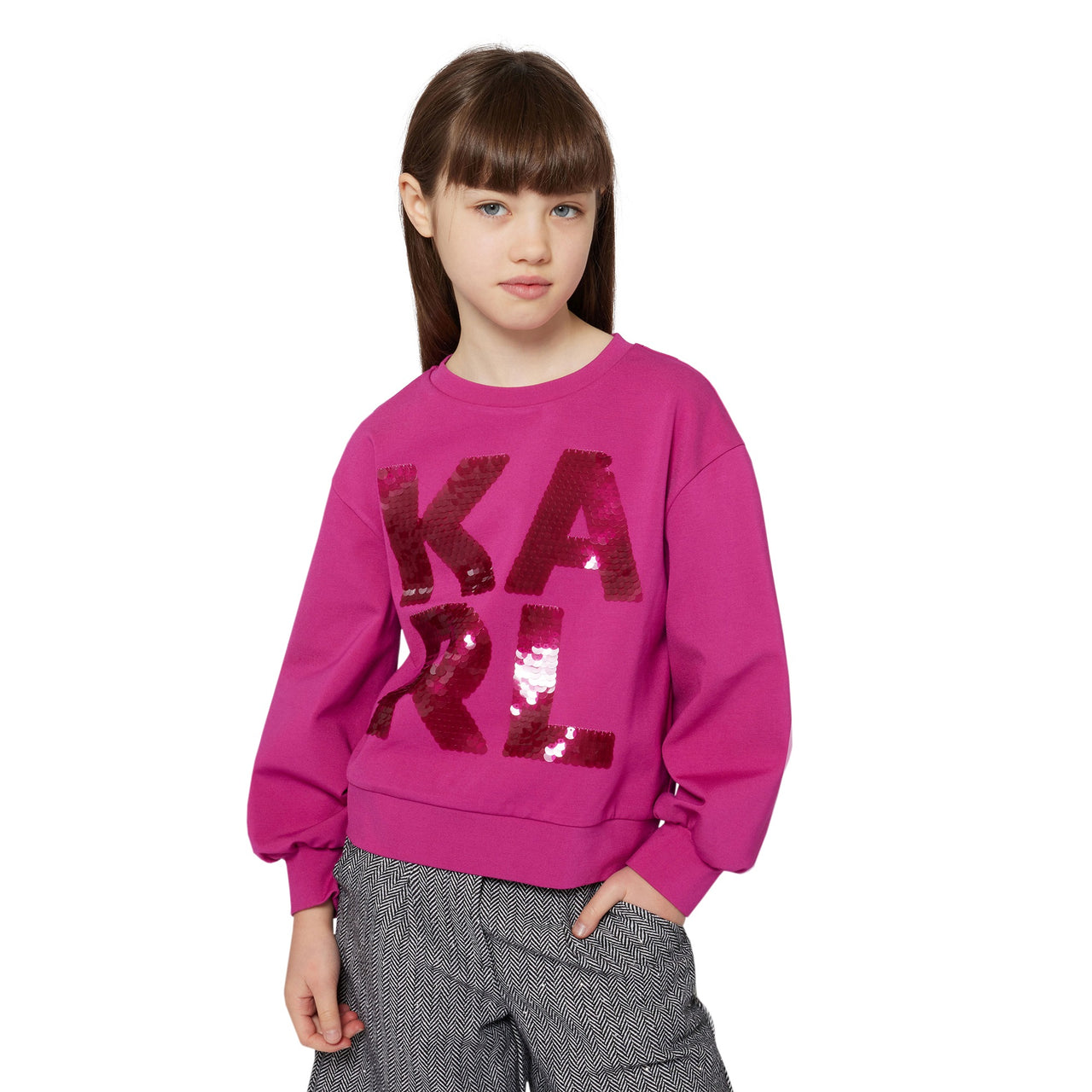 KARL LAGERFELD sudadera para niña y teen rosa