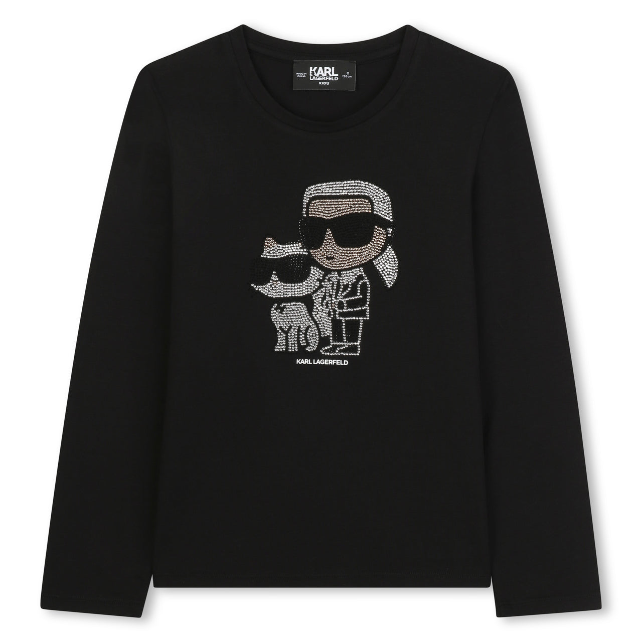 KARL LAGERFELD Playera para niña manga larga cristales