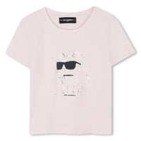 Thumbnail for KARL LAGERFELD Playera para niña rosa choupette