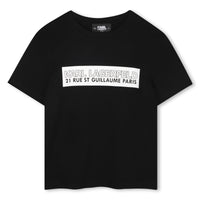 Thumbnail for KARL LAGERFELD playera para niño y Teen negra, logo al frente