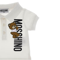 Thumbnail for Playera polo para bebé blanca Moschino