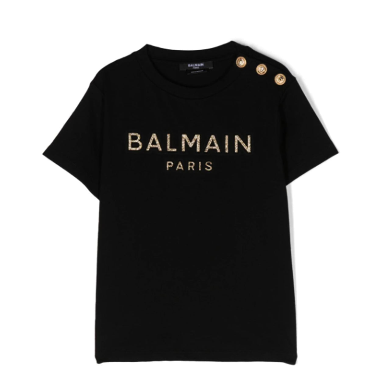 Playera BALMAIN negra para niños y adolescentes