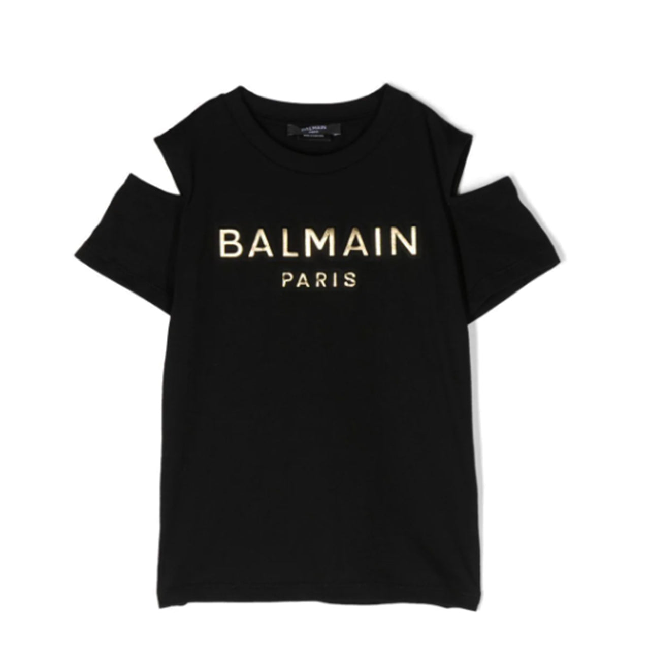 Playera strapless BALMAIN negra para adolescentes