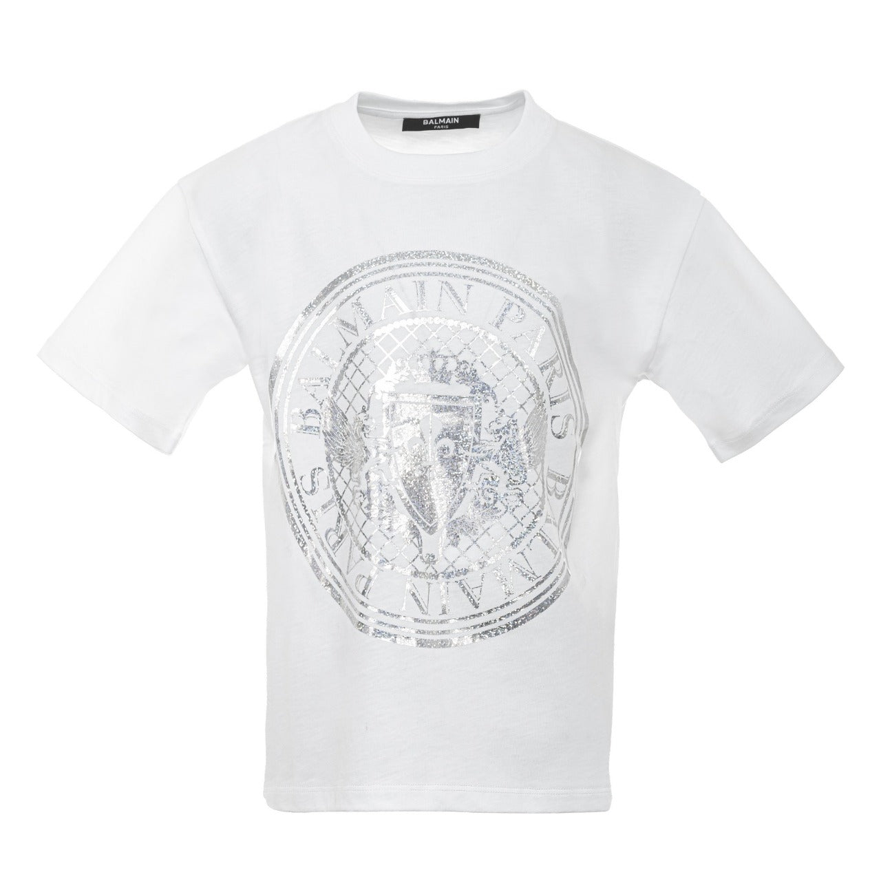 Playera BALMAIN blanca para niños y adolescentes unisex