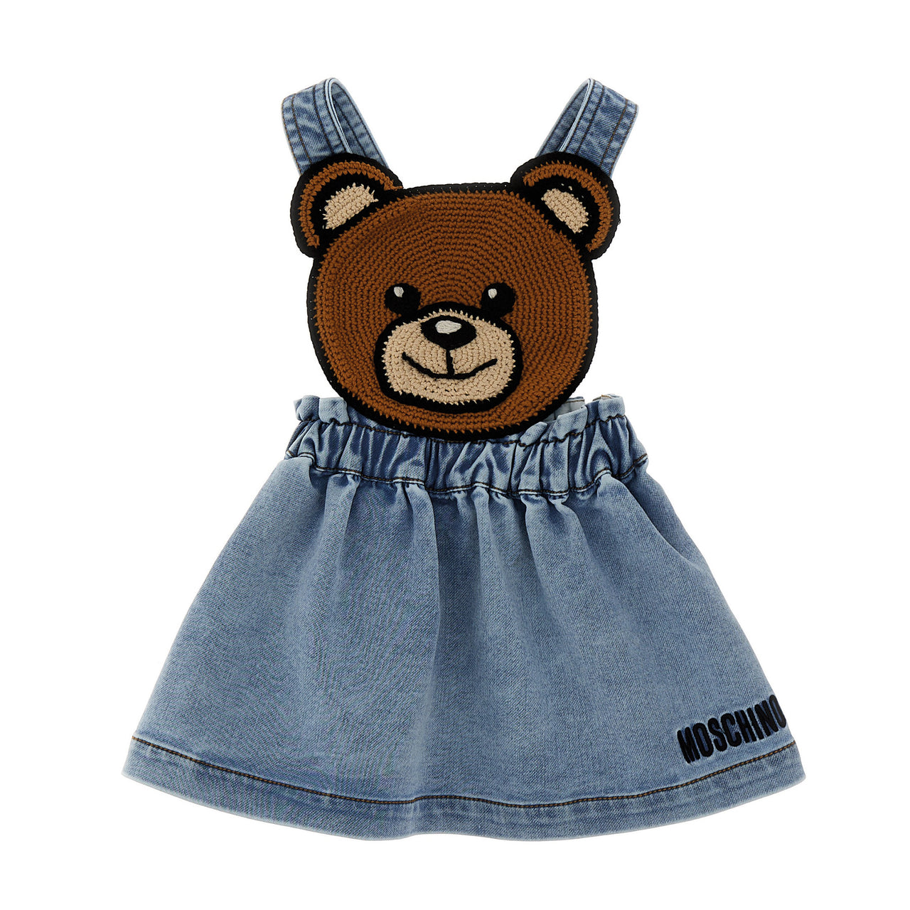 MOSCHINO Peto vestido azul con playera rosa para bebés